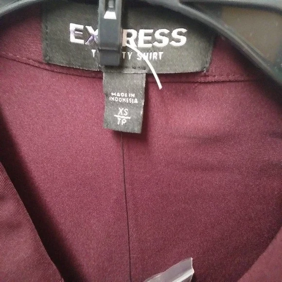 Express Button Down Burgundy SZ XS - Picture 7 of 7